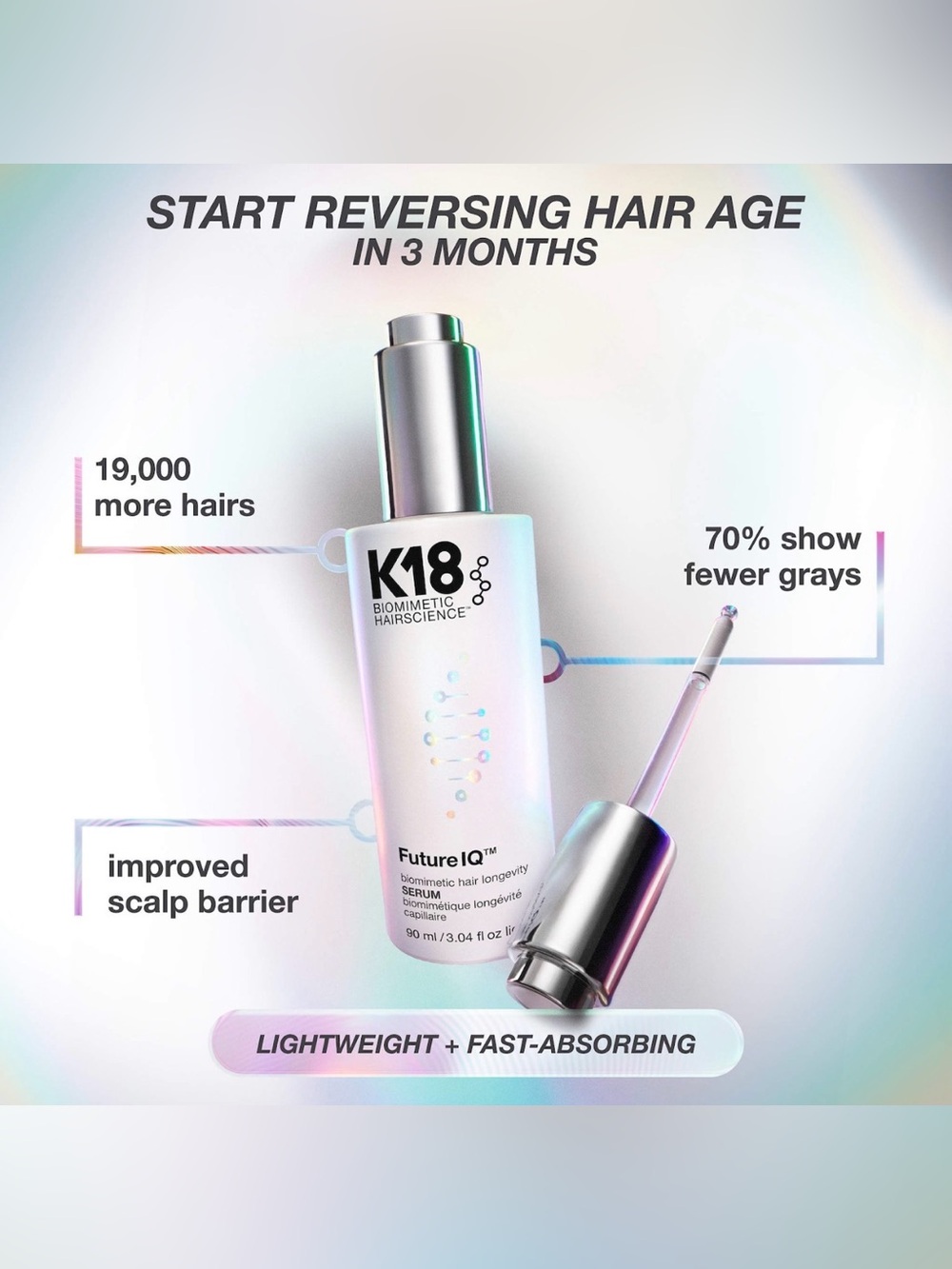 K18 FutureIQ scalp serum-for fewer grays and more hair